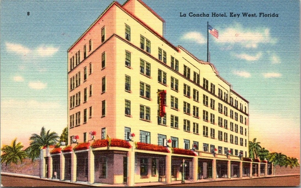 Vintage Linen Postcard La Concha Hotel Key West Florida FL 1940s