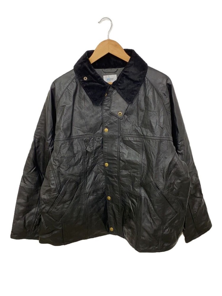 Yused Sheepskin Leather Drivers Jacket Blouson Style 1306 Black Plain