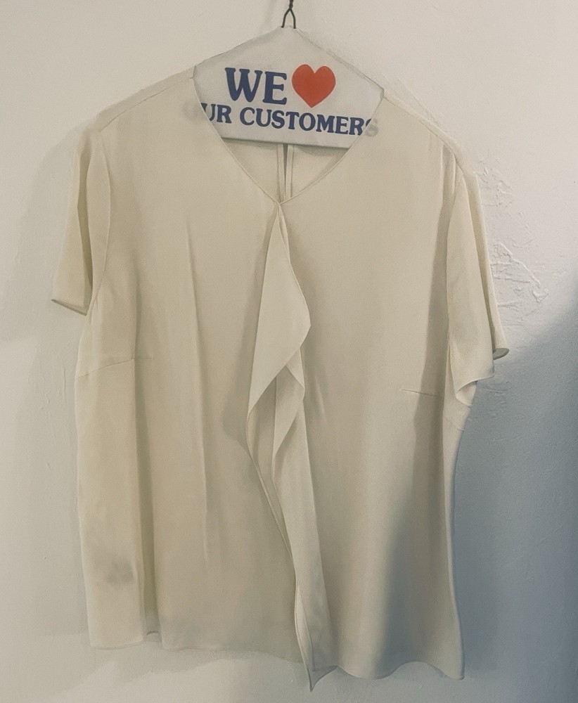 Hugo Boss Women's Silk Blouse. Ivory, Size 14.
