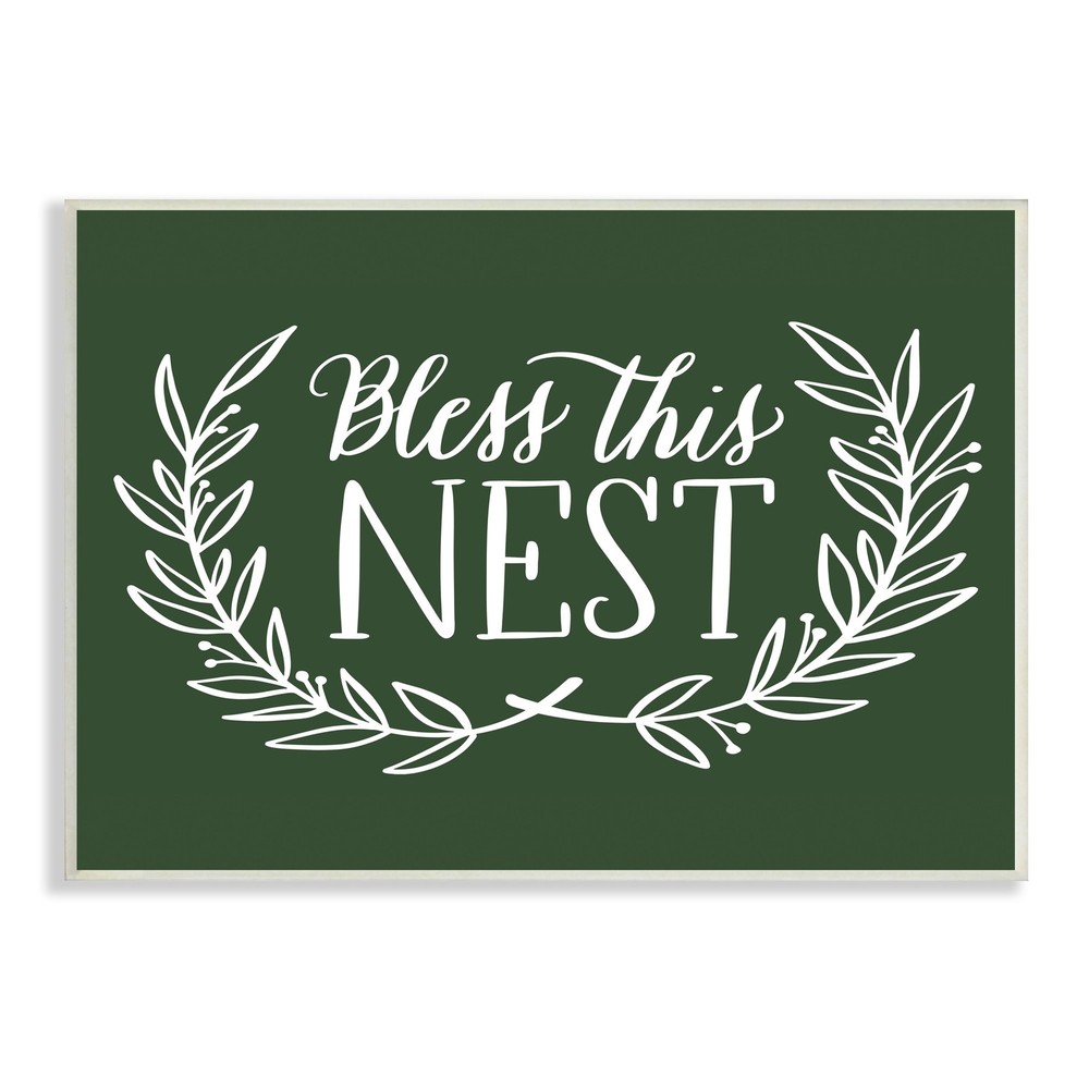 Bless This Nest Laurel Wreath Wood Wall Art by Stupell