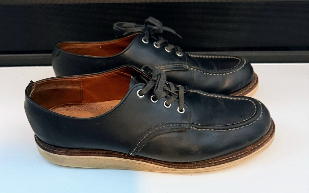 RED WING 8106 MOC TOE OXFORD Black Leather Mens 11.5 D Made in USA