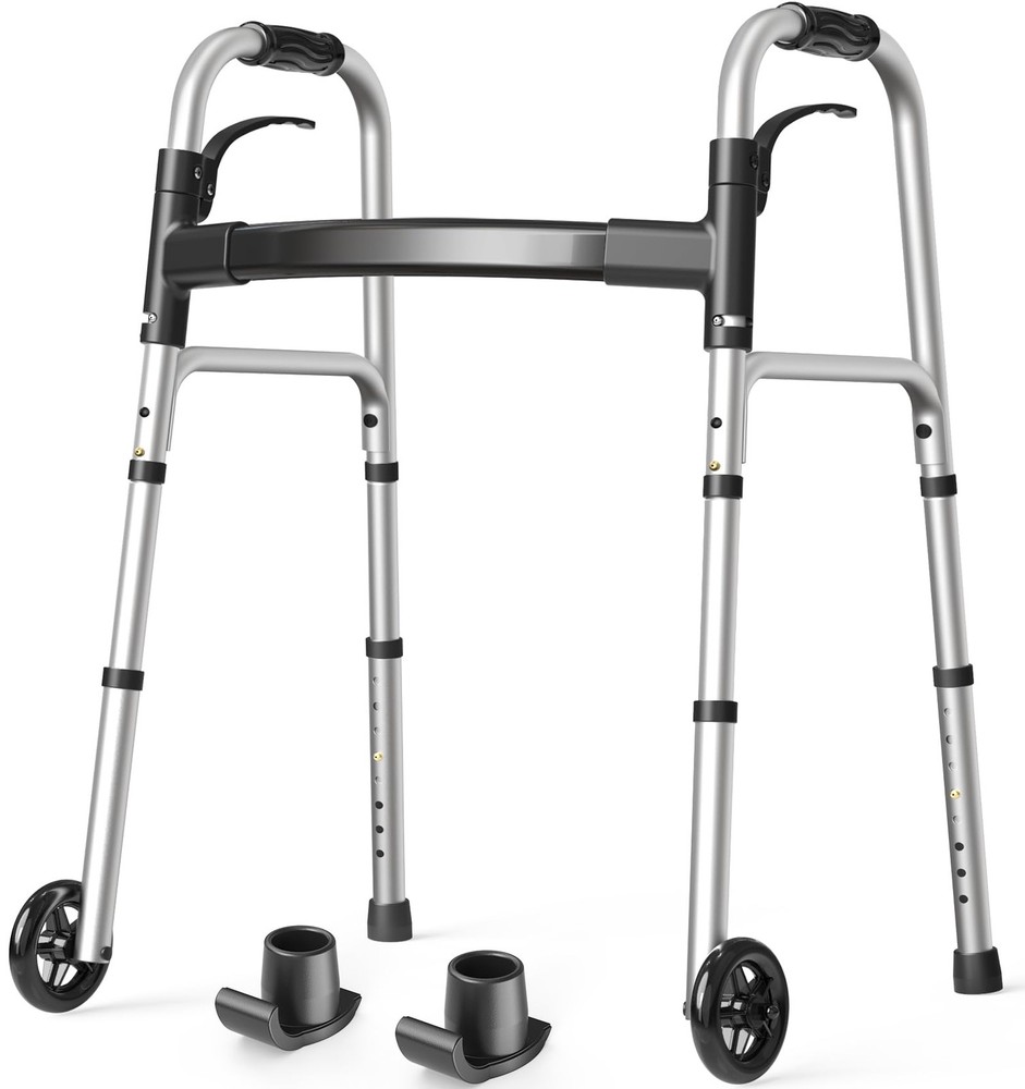Folding Walkers for Seniors with 2 Skis and 5