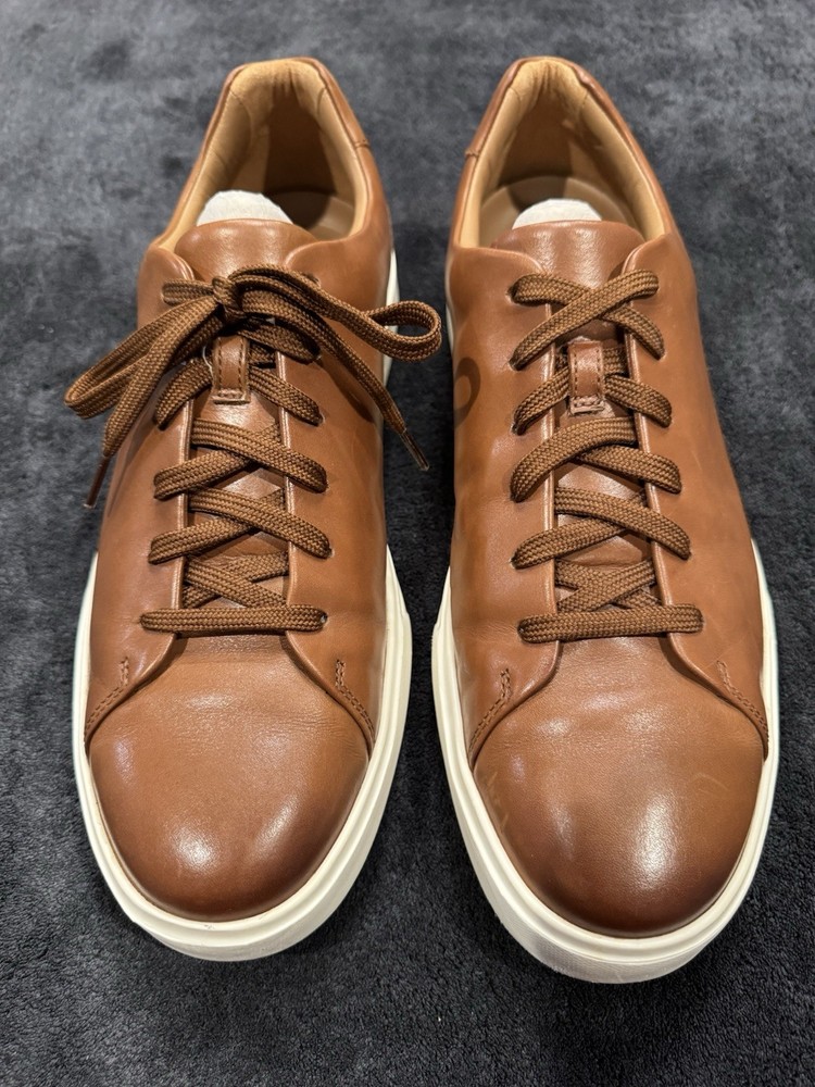 Clark’s Men Brown Leather Sneakers Size 11 Casual Shoes