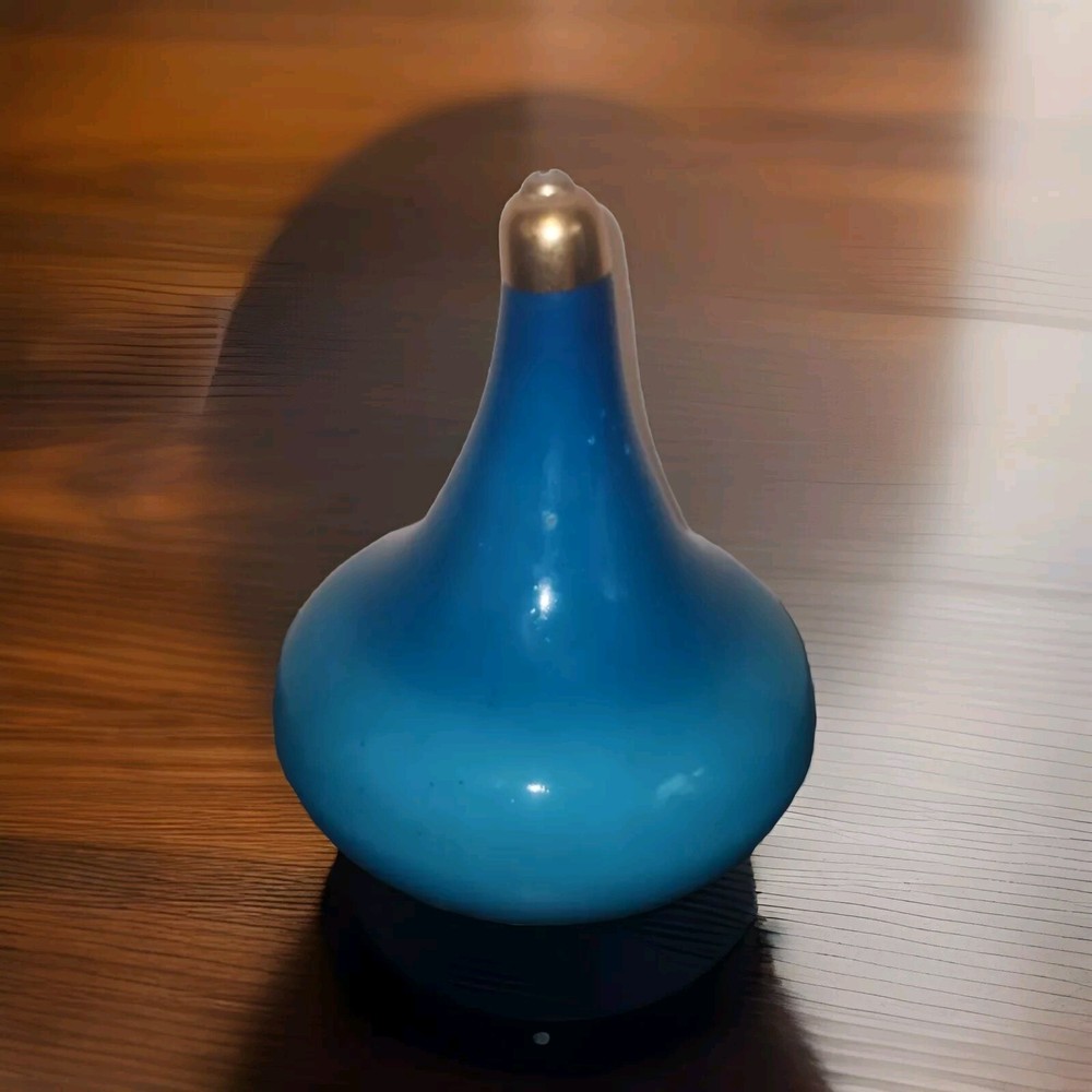 Vintage Blue Glass Pendant Light Shade Ceiling Lamp Fixture Mid Century Onion