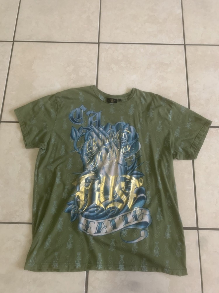 Vintage Y2K Christian Audigier Faith Tshirt