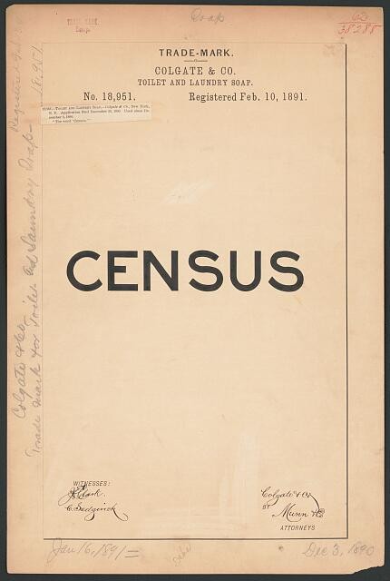 Photo:Colgate & Co. for Census brand Toilet and Launry