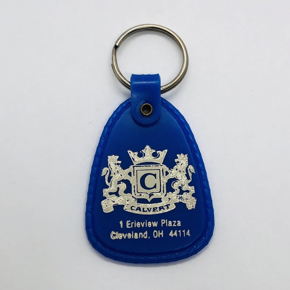 Vtg Calvert Distillers Plastic Advertising Keychain Fob - Cleveland Ohio