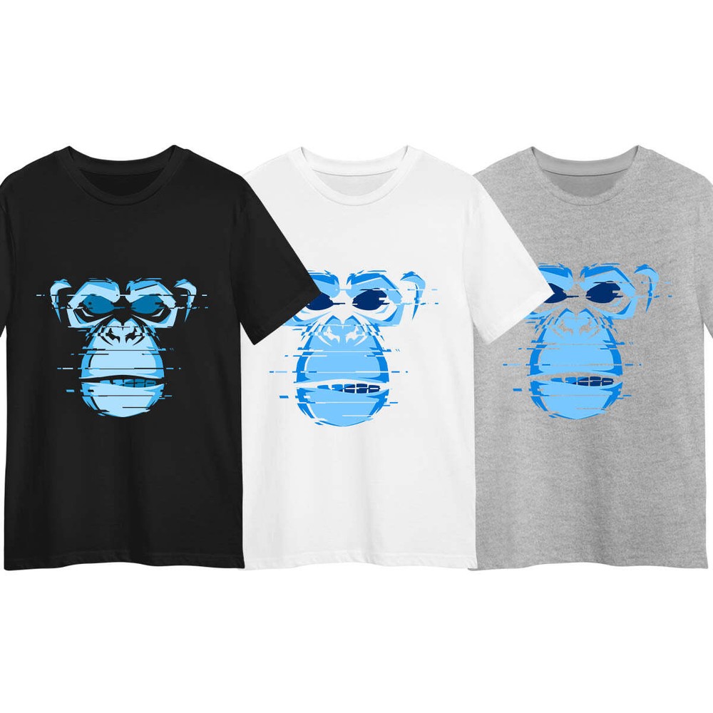 Abstract Glitchy Chimp T-Shirt - Cool Graphic Tee with Attitude, Unisex Design-image