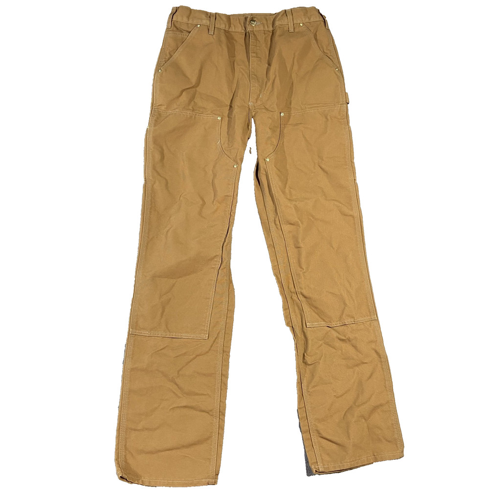 Carhartt B01-M Brown Double Knee Duck Pants Loose Fit Mens 36x36 Made in USA Y2K