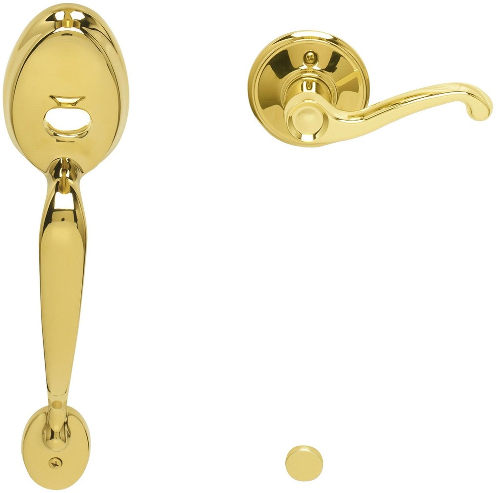 Schlage FE285-PLY-FLA-LH Plymouth Lower Handleset in Brass Finish