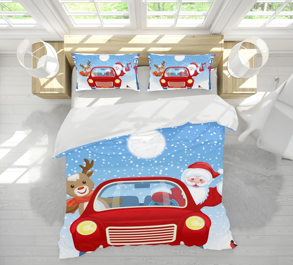 3D Christmas Xmas A1225 Bed Pillowcases Quilt Duvet Cover Set Queen King Amy