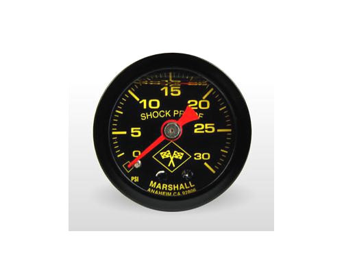 Marshall 0-30 PSI Fuel Oil Pressure Gauge Midnight Black 1.5 Inch Liquid Filled
