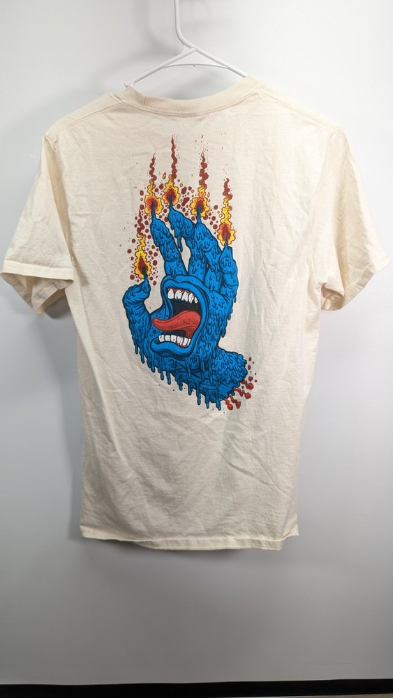 Santa Cruz Skateboards Screaming Hand Cream Color T-Shirt Men's Size Small