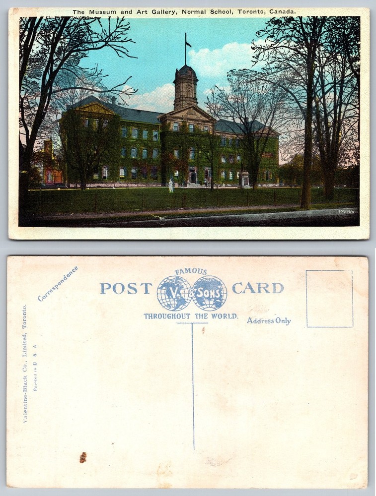 Toronto Normal School Museum Art Gallery Postcard Canada V&Sons 1910s