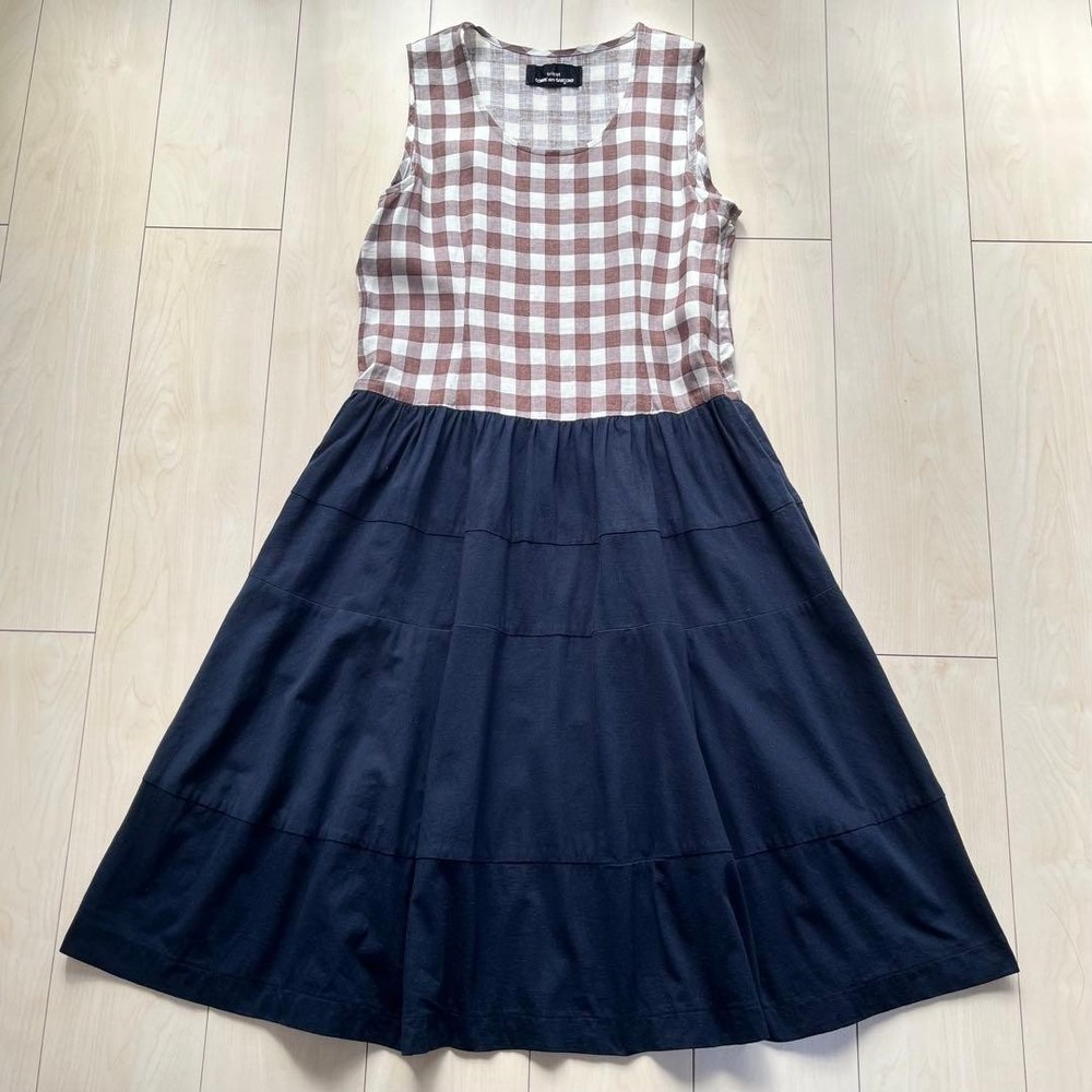 00S tricot Comme Des Garcons Docking Dress Gingham Check Made in Japan One Size