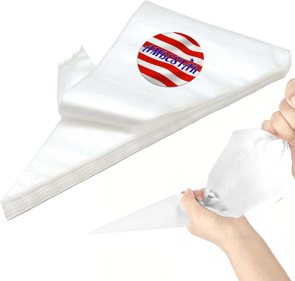 24 Inch Extra Large Piping Bags Disposable, Thickened 100Pcs Disposable Clear Pl