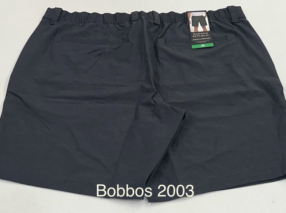 Banana Republic Men's Comfort Flat Front Shorts, Black, Size 38