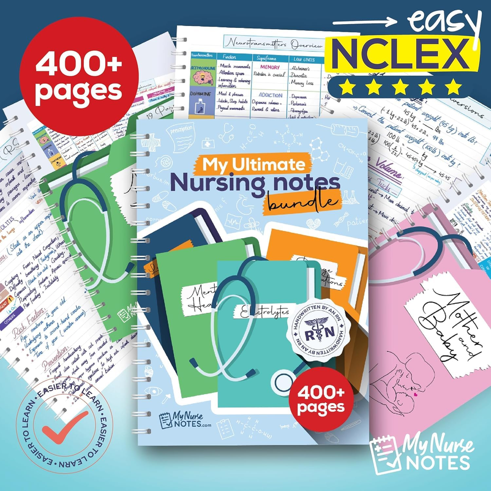 Nursing Success Bundle: 400+ Page Handwritten Notes, Designed to Ace Nursing Sch