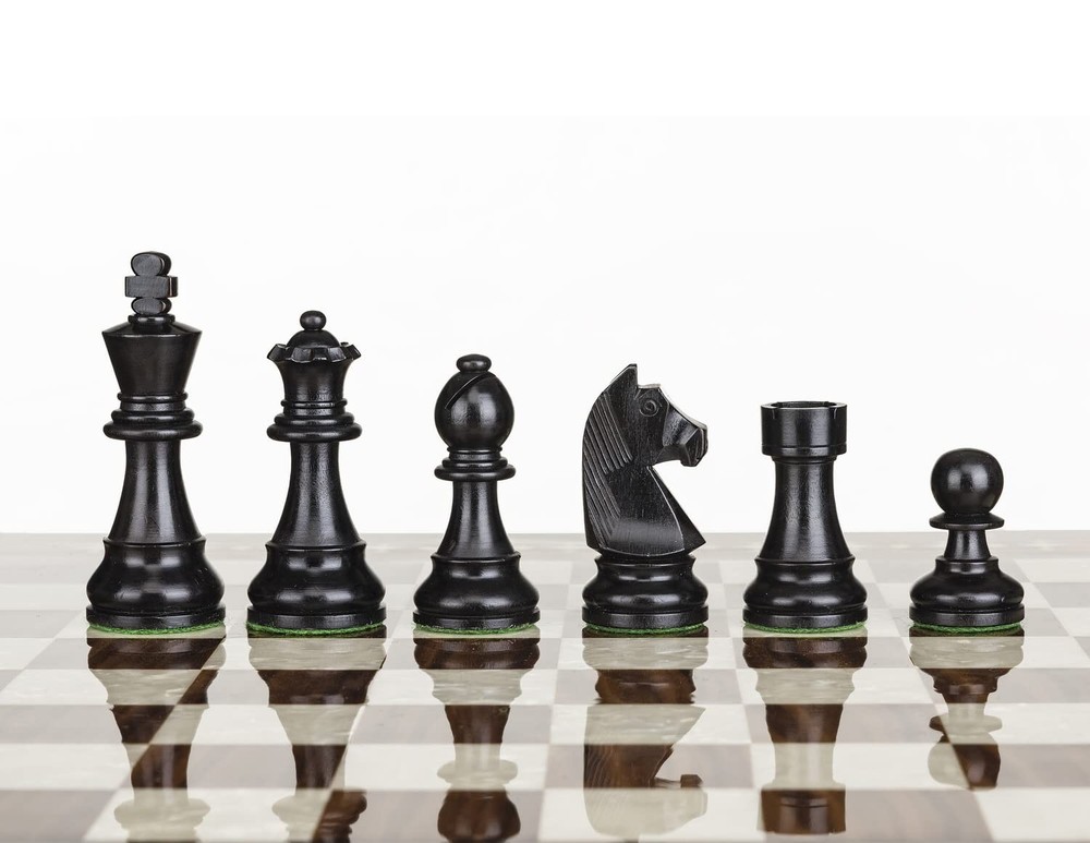 Staunton Classic Wooden Chess Pieces-Chessmen Weighted,Felted King Collector ...