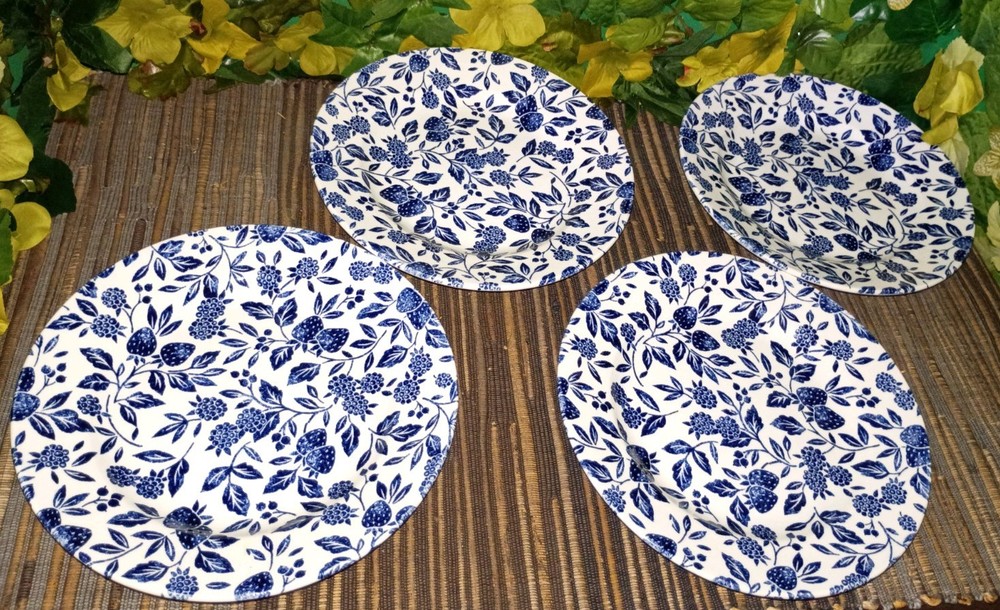 Lot Of 4 Tiverton Blue Queens Dessert Plates Made In England 8