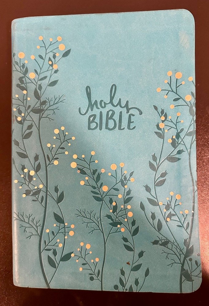 Holy Bible NKJV Giant Print Aqua Imitation Leather Words of Christ in Red