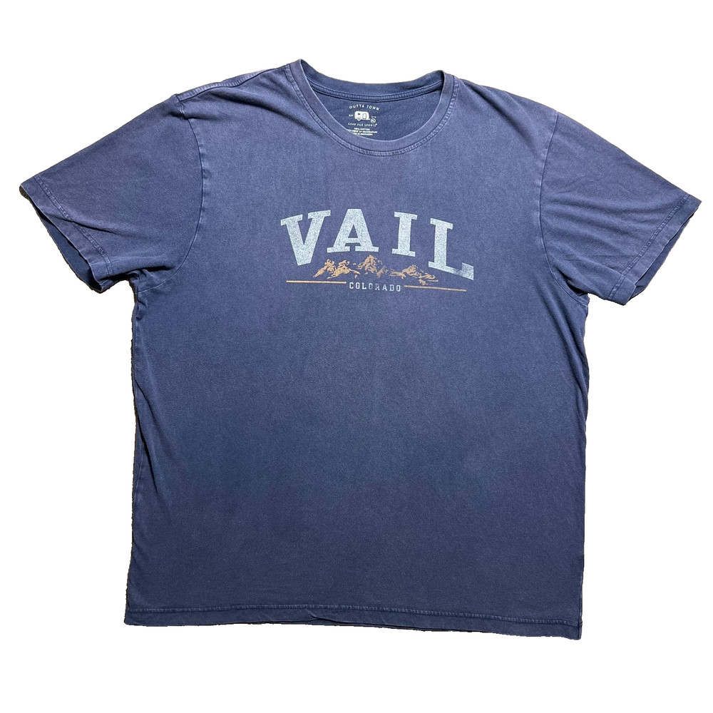 Vail Colorado T Shirt Mens XL Blue Outta Town Vintage Mountain Ski Souvenir Tee