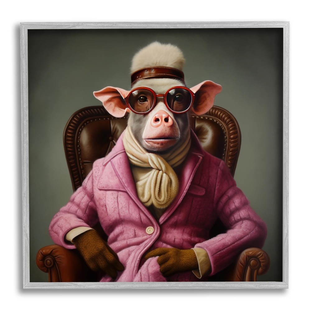 Snazzy Animal Fashion Framed Giclee Art by Lazar Studio