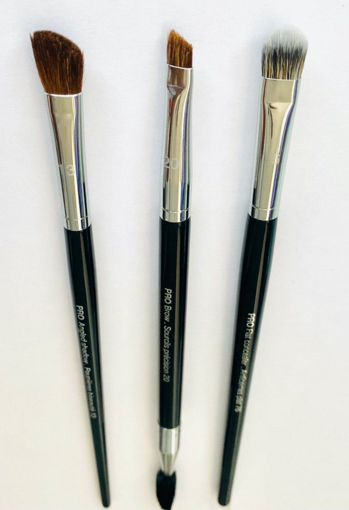Eye Makeup Brush Set | Flat Concealer 76 | Brow Spoolie 20 | Angled Eyeshadow 13