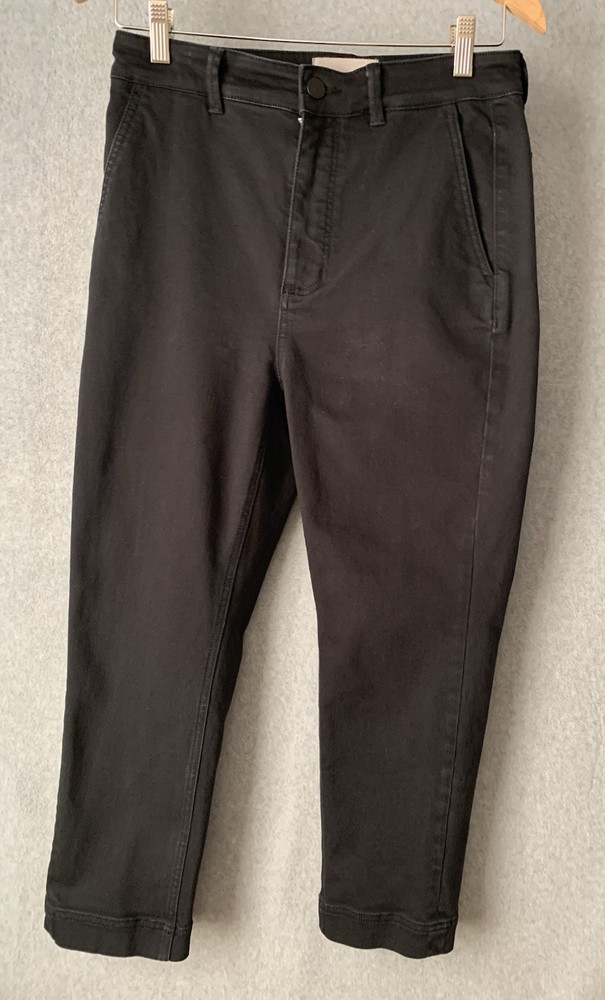 Everlane Cropped Slim Short Pants Jeans Sz 8 Straight Washed Black Cropped