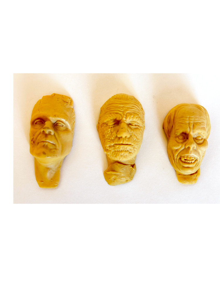 Universal Monsters Resin Half-Head Set of 3 Frankenstein Mummy Phantom Karloff