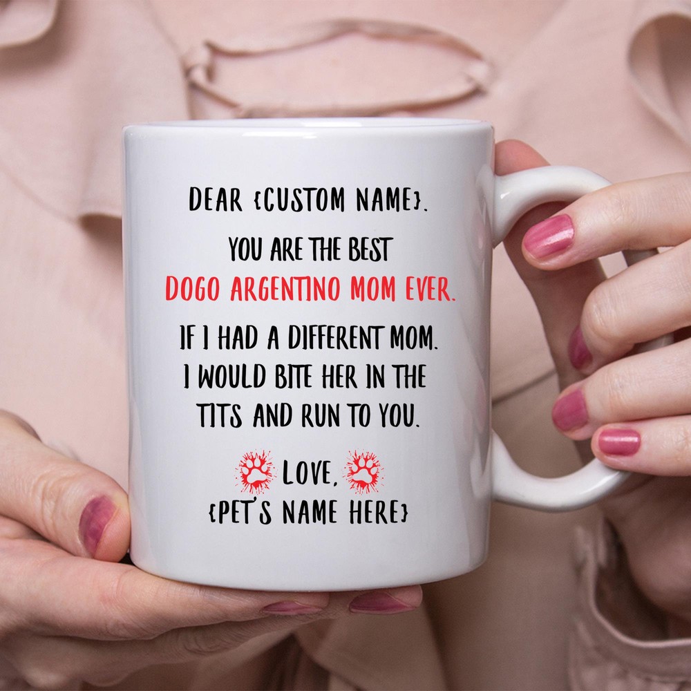 Dogo Argentino Mom Gift Personalized Mothers Day Gift Mug Custom Name Gifts For