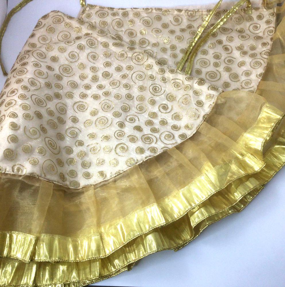 White Gold Glitter Christmas Tree Skirt 40 Inch Polyester Circle