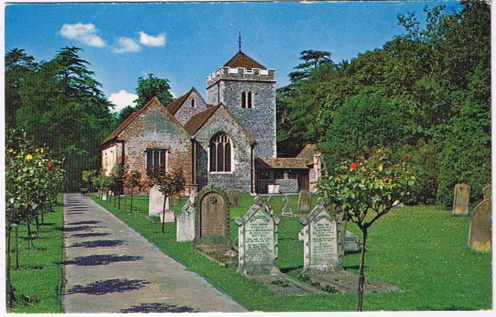Postcard Interior Stoke Poges Church & Burial Grounds Slough