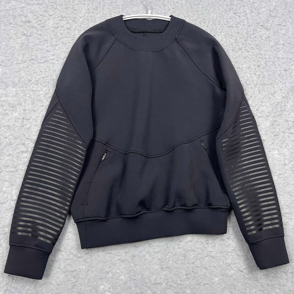 Lululemon Sweatshirt Women's 4 Black City Sweat Crew Spacer Pockets Gym W3DK1S