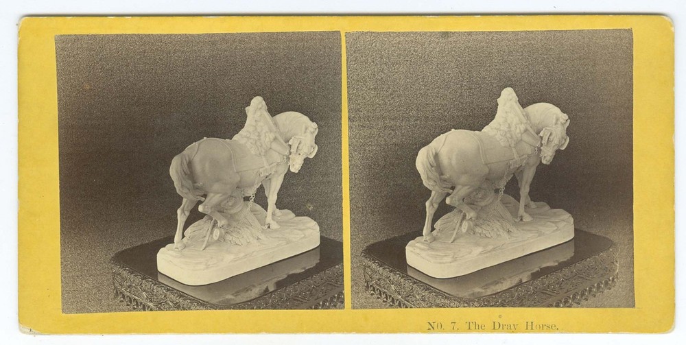 D1363~ NEW HAMPSHIRE – View #7 – The Dray Horse c.1860s Stereoview, Kilburn