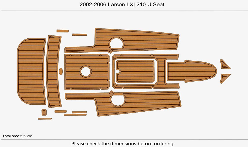2002-2006 Larson LXI 210 U Seat Swim Platform Cockpit Boat EVA Foam Teak Deck