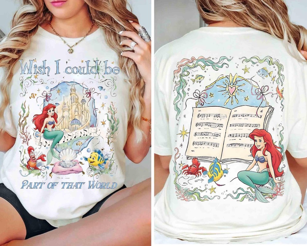 Vintage Disney Little Mermaid Comfort Colors Shirt, Retro Princess Ariel Coquett