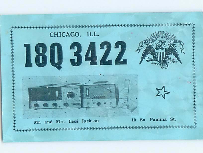 Pre-1980 RADIO CARD - CB HAM OR QSL Chicago Illinois IL m/09 AH1766