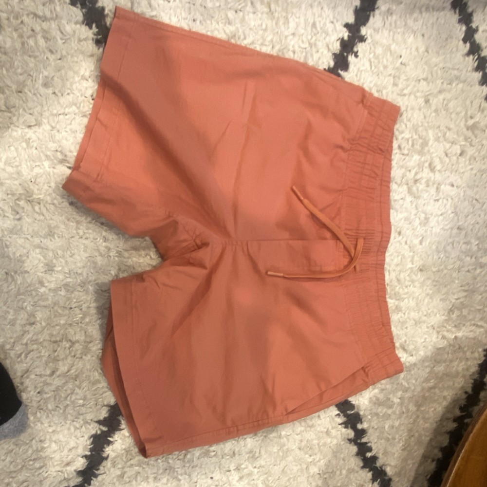 Calvin Klein Men's Orange Chino Shorts Drawstring Elastic Waist Solid Pre-owned
