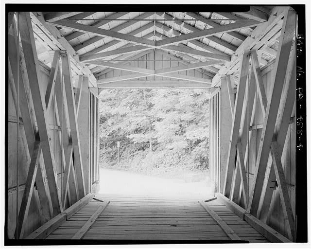 4. INTERIOR BARREL VIEW, LOOKING SOUTHEAST. - McConnell's Mill Bridge,