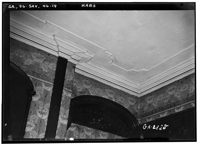 Savannah Georgia Mackay House 1936 East Front Room Cornice Interior HABS