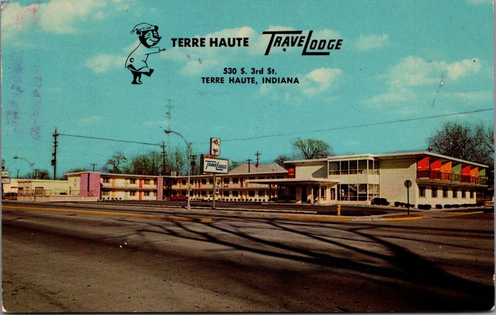 Terre Haute Indiana Travelodge Motel Vintage Chrome Postcard 1950s-60s