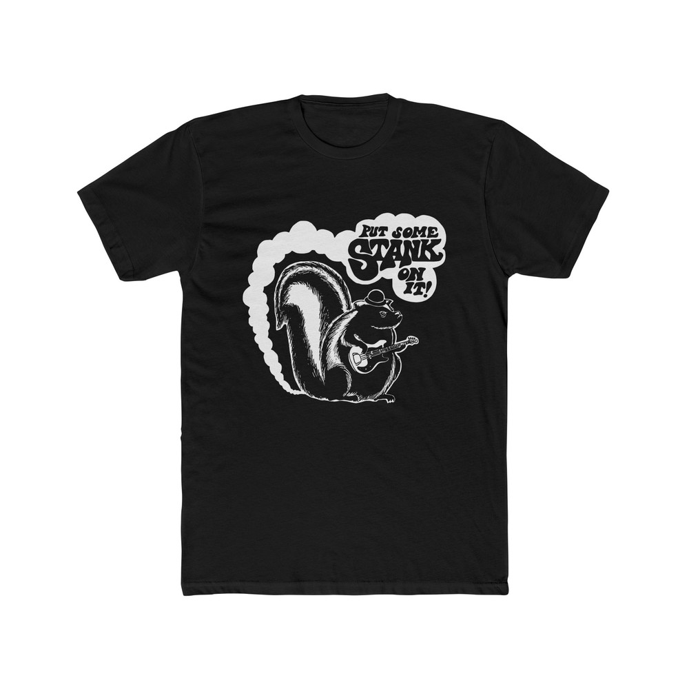 Funny Skunk Bass Player Cotton Tee, Musician Shirt, Unisex Graphic Tshirt