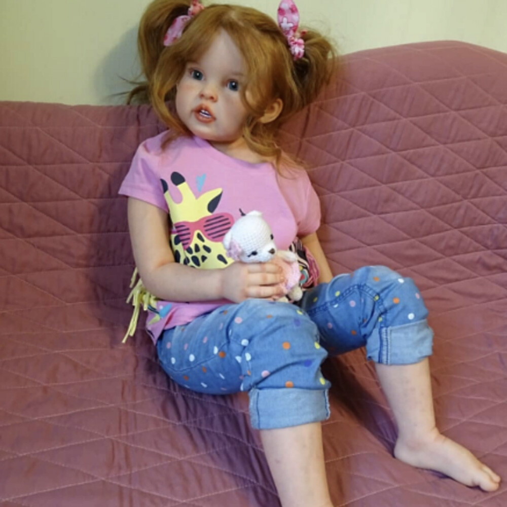 30inches Cressida Reborn Doll Rooted Hair Toddler Girl Cloth Body Handmade Gift