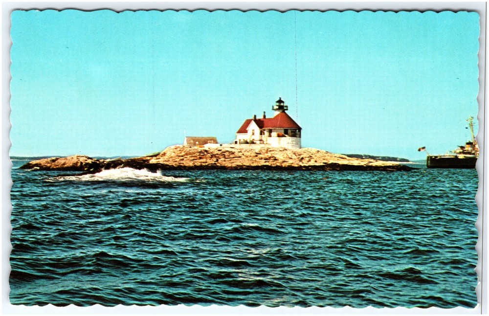Cuckolds Lighthouse Boothbay Harbor  Maine Postcard