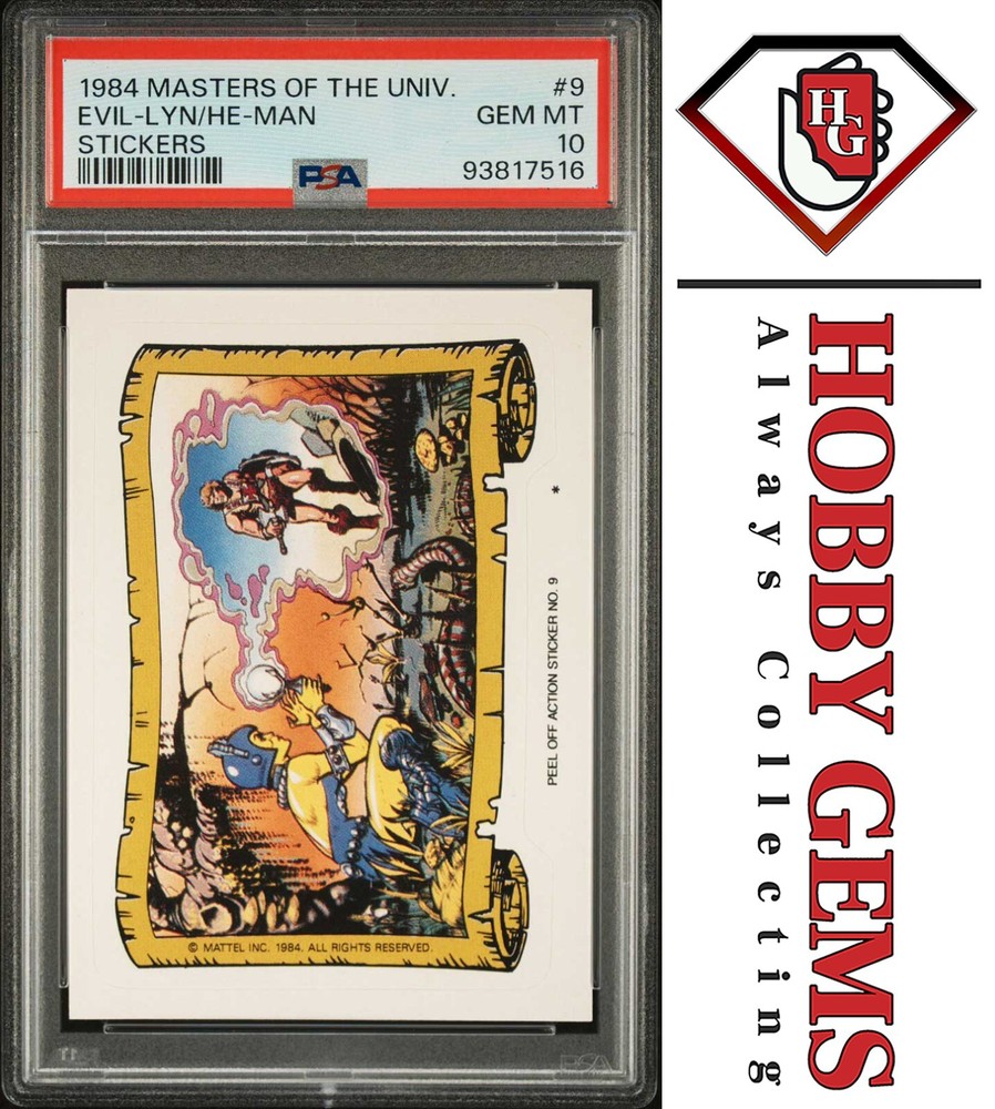 EVIL-LYN & HE-MAN 1984 MOTU Sticker #9 C3 PSA 10 Gem Mint