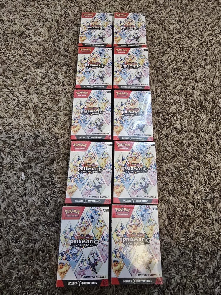 Lot of 10 Pokemon TCG Prismatic Evolutions Booster Bundle Boxes SEALED NEW