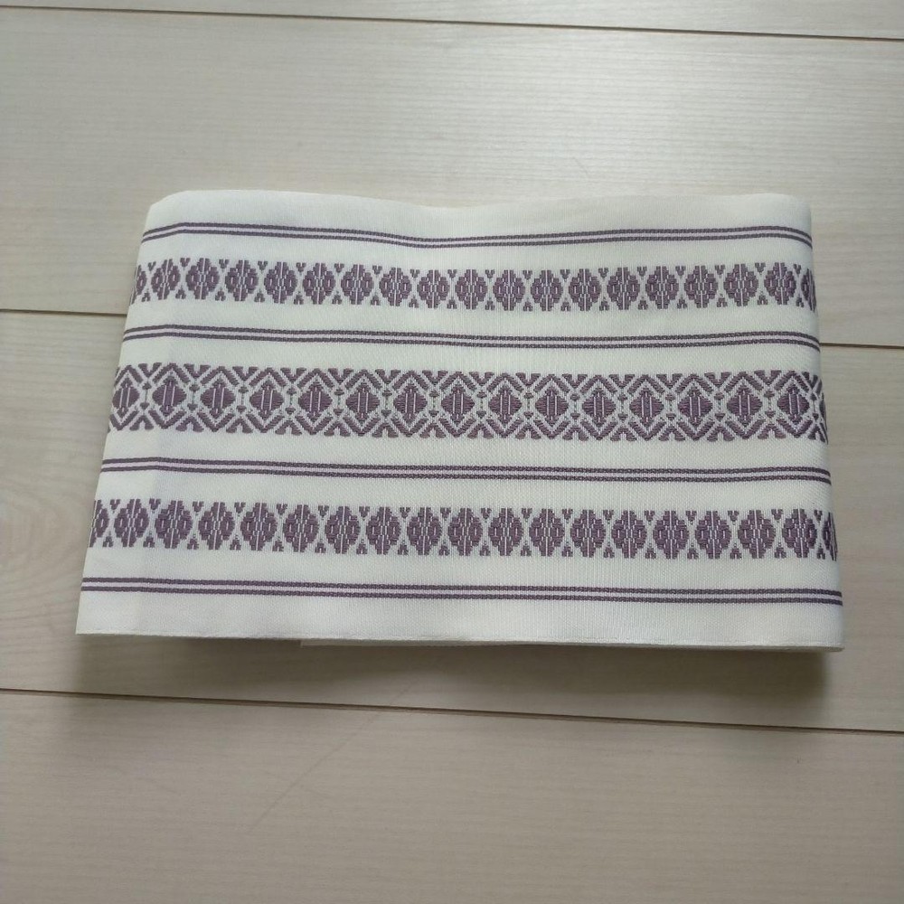 Light Purple Stripe Half-Width Obi Band for Yukata and Kimono - New