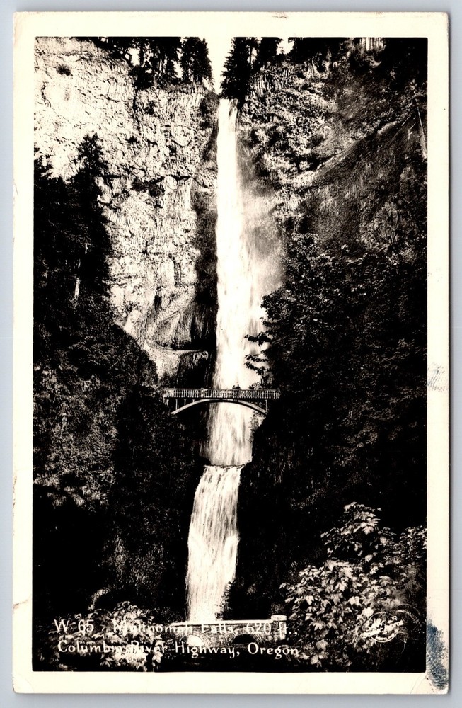 RPPC~Multnomah Falls Columbia River Highway Oregon~Real Photo Postcard