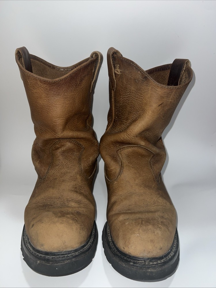 Wolverine W04727 Brown Leather Work Boots Size 9.5M Excellent Condition